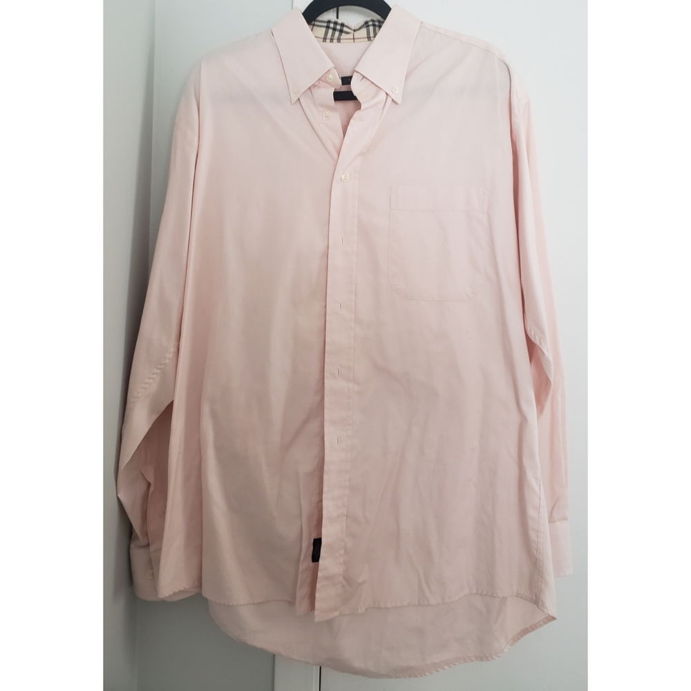 Burberry London Men's Pink Button Down Shirt L